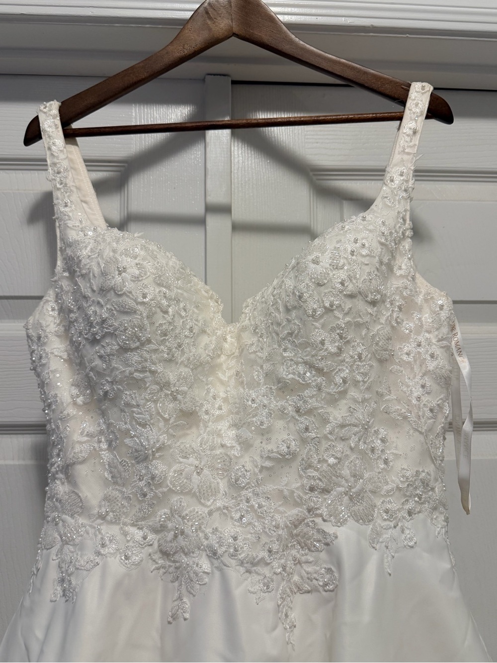 Ivory Beaded Lace Bridal Bodice Dress with pockets